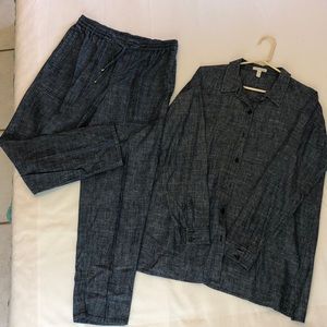 Eileen Fisher linen set made in Indonesia